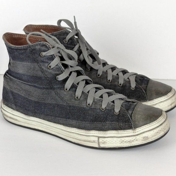 Converse Shoes - Converse Premium Post Hi Top Sneakers Women 9 Denim Blue Gray Stripes 139906C